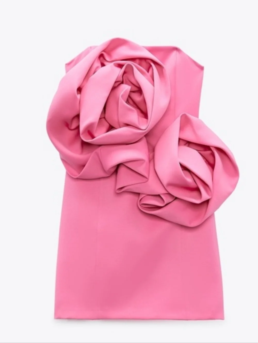 Zara Voluminous Flower Dress Pink Size M